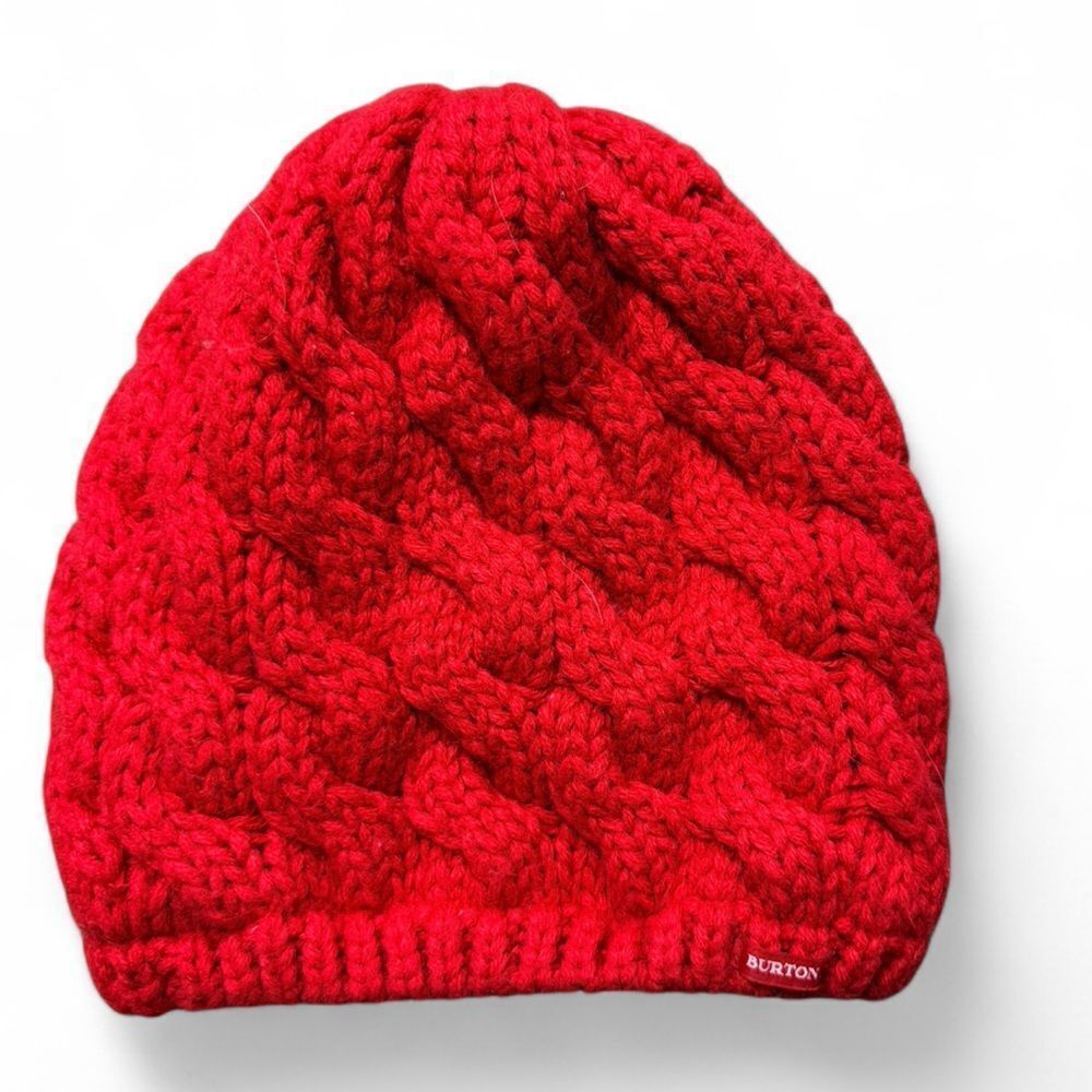 Burton Vibrant Red Cable Knit Hat